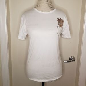 fitted white Baby Groot tshirt